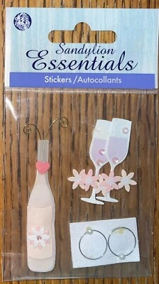 Essentials шампанского бокалы напитки цветок кольцо салфетки свадьбы для скрапбукинга стикер - Изображение 1 из 3