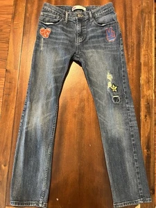 Levi's 511 Jeans Boys 18 Reg 29x29 Slim Fit Blue Denim Straight Patches - Picture 1 of 8