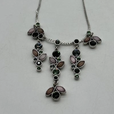 Паломник датский дизайн посеребренная цепочка ожерелье абстрактный многоцветный - Изображение 1 из 4