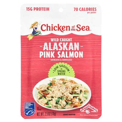 Wild Caught Alaskan Pink Salmon in Spring Water, Low Sodium , 2.5 oz (70 g) - Image 1 of 2