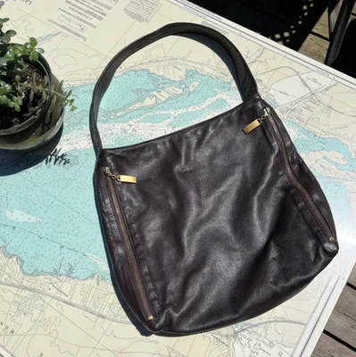 Vintage 90s Zenith Chocolate Leather Purse - Image 1 of 4