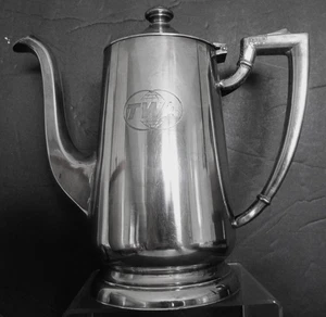 TWA Trans World Airlines 1968 Silver Plate 32 Ounce Coffee Pot - Picture 1 of 9
