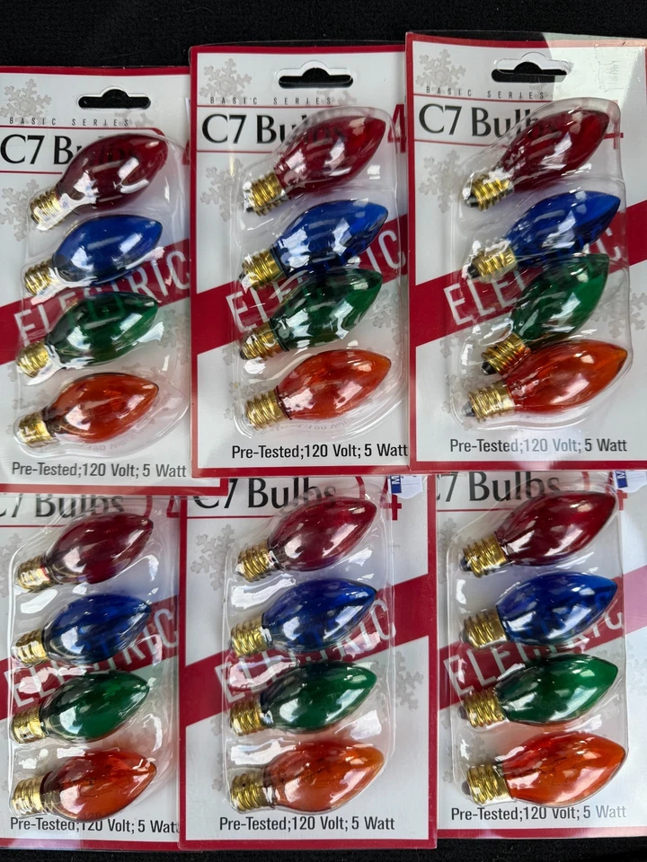 HOLIDAY LIGHT DEPOT 24 C7 Multi Color Transparent Replacement Bulbs Christmas Party Holiday Wedding