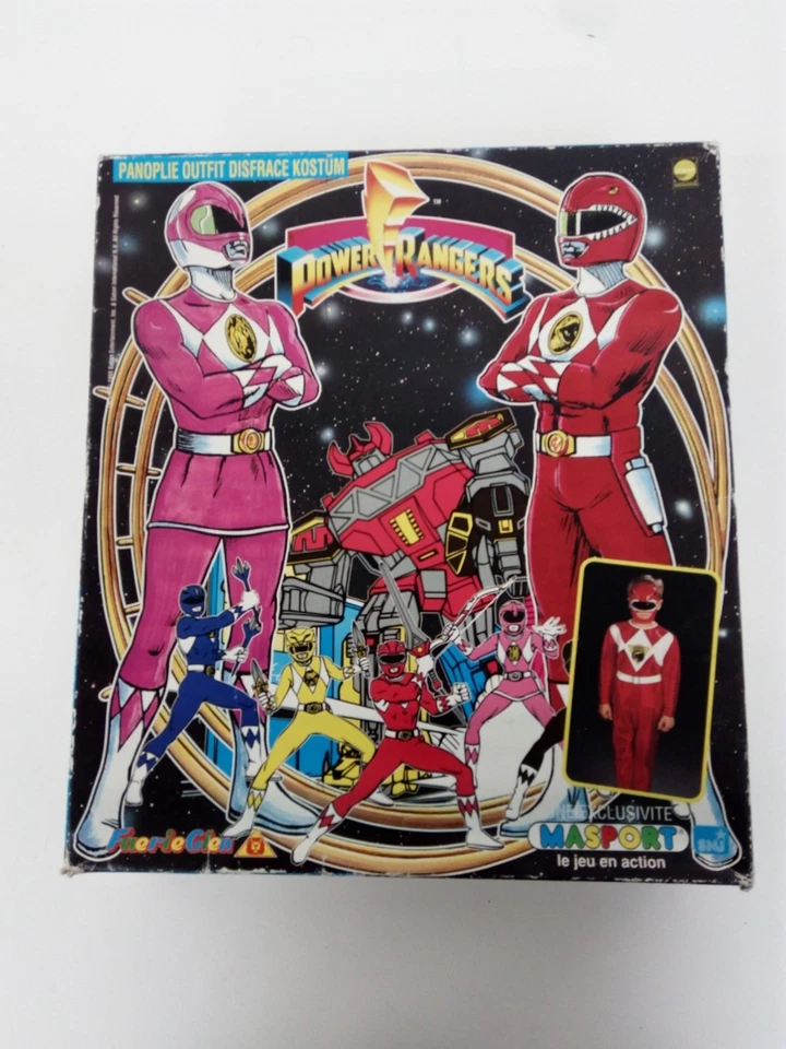 Vintage 90s Power Rangers Red Ranger Costume 5-7 Yrs with 2 Masks - Image 1 of 4