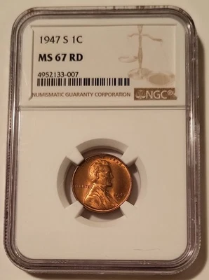 NGC 1947 S Lincoln Wheat Cent MS67 RED - Image 1 of 4