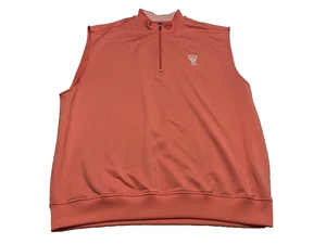 FJ Footjoy Golf Pullover Quarterzip Vest Badlands Las Vegas Men's 2XL Salmon - Picture 1 of 7