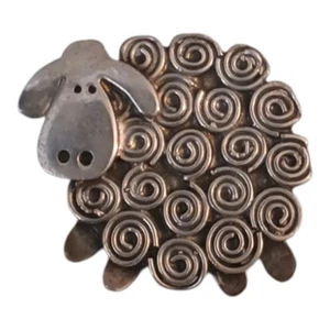 Kathy Bransfield KCB Lil Fat Sheep 925 Sterling Brooch Pin 11 Grams - Picture 1 of 3