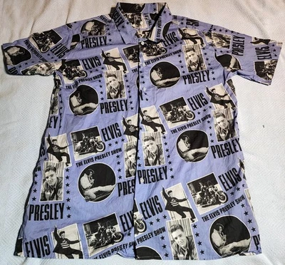 Camisa ELVIS PRESLEY SHOW HAWAIANA Talla XL Algodón AZUL **Usada** Foto 1 de 4