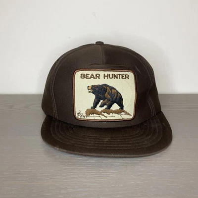 De Colección Bear Hunter Diseñador Premio Sombrero de Espuma Para Hombres Ajustable Marrón Años 70 80 Snapback Foto 1 de 4