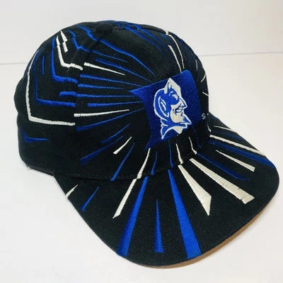 Rare VTG Duke Blue Devils Super Sport AOP Graphic Geo Snapback Hat/Cap NCAA - Image 1 of 4