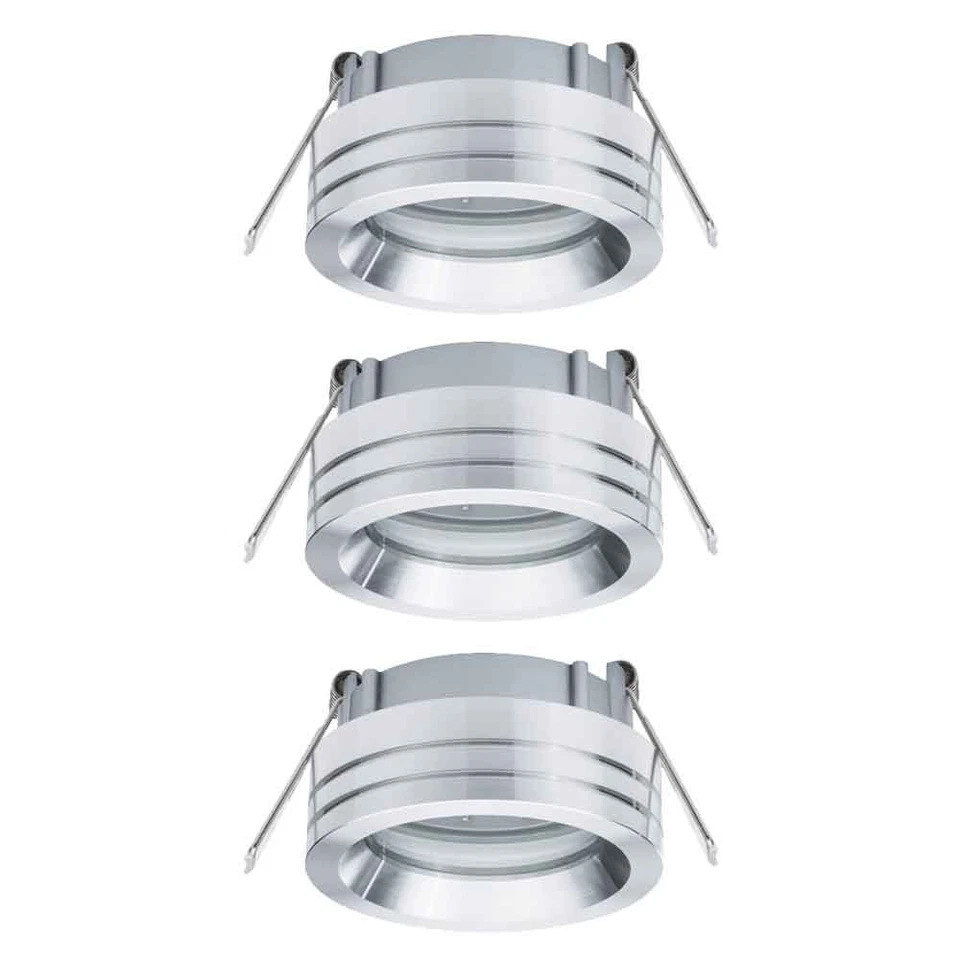 3 X Paulmann Luci da Incasso Set Spot Curl Orientabile Alluminio IP23 Max. 35W - Immagine 1 di 4