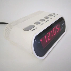 Reloj Despertador Cadence Modelo: 1201-Con Cable/Batería.Respaldo-Blanco-Mini-1999-Probado Funciona - Imagen 1 de 13