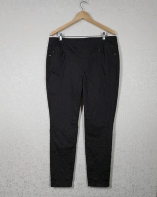 Belle by Kim Gravel Pants 18W Brown Black Leopard Animal Print Pull On Ankle Zip - Image 1 of 4