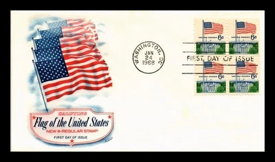 DR JIM STAMPS US COVER FLAG OVER WHITE HOUSE 6C FDC BLOCK FLEETWOOD - Image 1 of 2