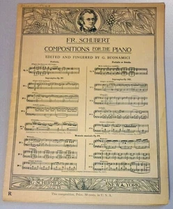 Four Impromptus Op 40 n.4 Franz Schubert Pianoforte Partiture Schirmer Buonamici - Foto 1 di 3