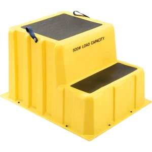 2 Step Nestable Plastic Step Stand 26"W x 33"D x 20"H Yellow - Picture 1 of 7