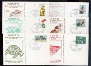 868660) DDR Serie mit 6 Sonderkarten Exotica 88 mit SSt. Erfurt Vivaristik - Bild 1 von 1