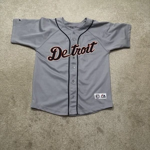 Detroit Tigers Ivan Pudge Rodriguez Jersey Boys Medium Gray Majestic - Picture 1 of 10