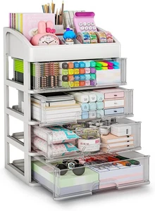 Schreibtisch Organizer mit 4 Schubladen Aufbewahrung, Schreibtisch Schubladen Organizer - Bild 1 von 4
