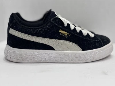 Tênis PUMA camurça clássico infantil 12C preto branco 360757-01 com cadarço - Imagem 1 de 4