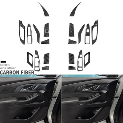 24Pcs Real Carbon Fiber Interior Door Trim Kits For Chevrolet Traverse 2018-2023 - Image 1 of 4