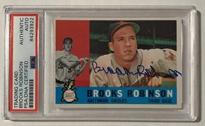 Brooks Robinson Autographed 1960 Topps Card HOF Baltimore Orioles PSA/DNA - Image 1 of 2