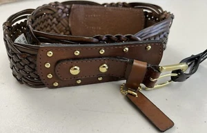 Rolf's Women's Woven Genuine Leather Belt W/ Studs - Picture 1 of 6