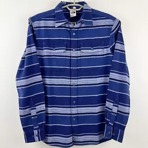 North Face Arroyo Flannel Shirt Mens S Blue Plaid Organic Cotton Button Up - Picture 1 of 9