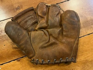 VINTAGE RARE BOB FELLER JC HIGGINS MODEL 1663 3 FINGER BASEBALL MITT GLOVE - Picture 1 of 11