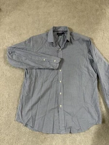 Polo Ralph Lauren Men's Blue White Plaid Button Up Long Sleeve Shirt Size Lg - Picture 1 of 6