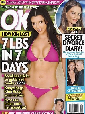 OK! Magazine August 6 2012 Kim Kardashian Katie Holmes Jennifer Lopez  Foto 1 de 2