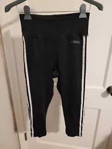 Adidas Climalite Women's Leggings Size Small Black Yoga Pants Stretchy Look - Picture 1 of 8