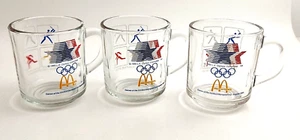 Tazas de café McDonalds Vintage 1984 Juegos Olímpicos Anchor Hocking Glass ~ Juego de 3 - Imagen 1 de 7