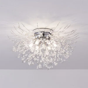 LED Chandelier Fireworks Flush Mount Light Modern Crystal Ceiling Light Fixture - Picture 1 of 11