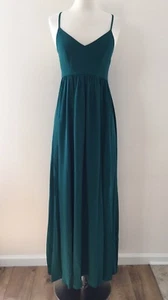 JCrew $178 Long Drapey Spaghetti-Strap Dress 00 Academic Green G3513 Maxi New - Picture 1 of 12