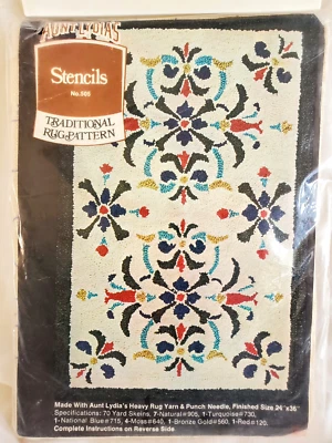 Vintage Aunt Lydia's Stencils Traditional Punch Rug Pattern No. 505 24 X 36 - Image 1 of 4