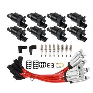 8X Ignition Coils & Spark Plugs+ Wires For GMC Chevy Silverado 1500 Tahoe 5.3L - Picture 1 of 14