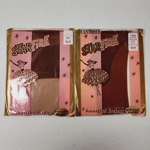 2 Medias De Colección Cantrece Starfire Nylon Talla 9 Beige - Nuevo Stock Antiguo - Imagen 1 de 5