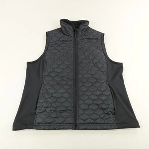 LL Bean Vest Womens XL Black Thinsulate Fleece Lined Onion Quilted Puffer Zip Up - Picture 1 of 11