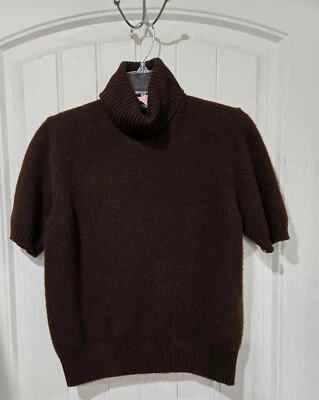 "Saks Fifth Avenue Women's Pure Wool Sweater Brown Size M ?Vintage -HAS HOLES - Image 1 of 4