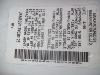 Cilindro maestro de freno usado se adapta a: Nissan Pathfinder 1996 4x4 grado A Foto 1 de 4