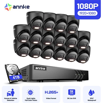 ANNKE 1080P CCTV System 2MP Security Camera 5MP 8CH 16CH H.265+ DVR 24/7 Record - Image 1 of 4