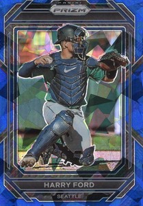 Harry Ford 2023 Panini Prizm Baseball Blue Cracked Ice Seattle Mariners