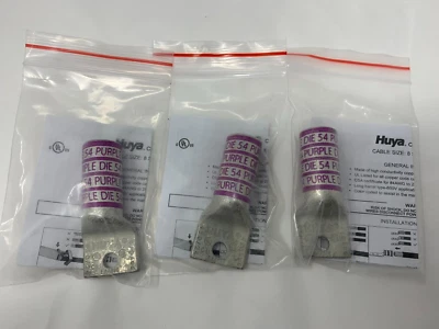 Grainger Huya 24C321 1-Hole Compression Copper Lug 4/0 AWG 1/4" Stud Lot of 3 - Image 1 of 3