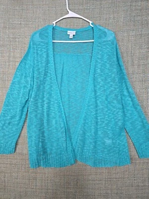 Kim Rogers Womens Cardigan Sweater XL Green Long Sleeve Foto 1 de 4