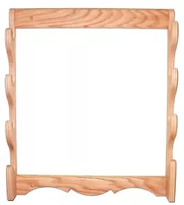 Oak Wooden Wall Gun Rack 4 Place Rifle Shotgun Display - Natural Finish - Picture 1 of 1