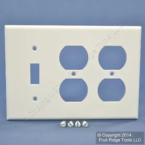 Leviton White 3G Combo Switch/Outlet Wallplate Duplex Receptacle Cover 88047 - Picture 1 of 4