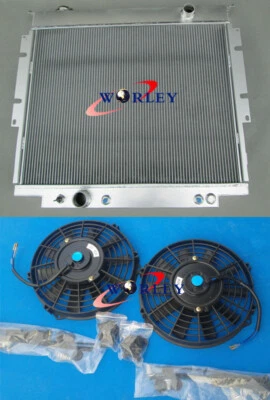 Radiador de aluminio de 3 filas + ventiladores para Ford F-250 F-350 6,9 L/7,3 L V8 DIESEL DUTY 83-94 Foto 1 de 4