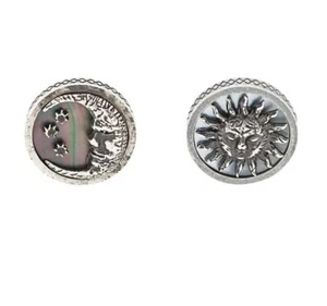 TATEOSSIAN $565 NEW Sterling Silver Cufflinks Antiqued w/MOP Sun & Moon CF0099 - Picture 1 of 4