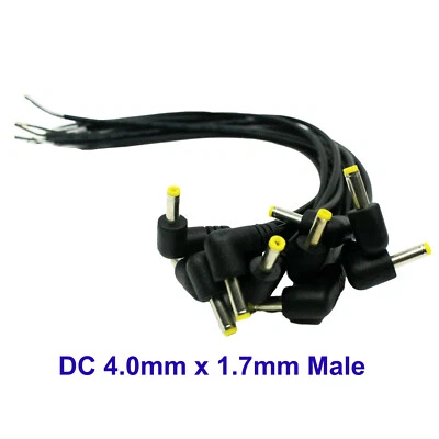 10pcs CCTV DC Power Adapter Connector 4.0mm x 1.7mm Male Angle Socket Cord Cable - Image 1 of 4